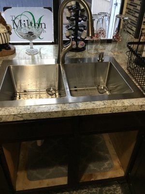 Customer Supplied Sink Swap - One of our Professionals swapped out an old sink for a new Stainless Steel sink to upgrade the look of the kitchen!