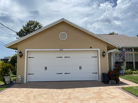 Windloaded carriage door installation - New Miami/Dade hurricane rated carriage door installation.  We always pull permits and pass inspections .  We cut no corners and do it right the first.