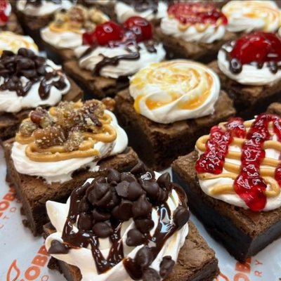 Bigger & Better Brownies - • OG Banana Pudding • Cherry Cordial • Chocolate Chip • Salted Caramel • Peanut Butter Praline • Peanut Butter & Jelly • Sweetheart MEGA Brownie Bigger & Better Brownies - • OG Banana Pudding • Cherry Cordial • Chocolate Chip • Salted Caramel • Peanut Butter Praline • Peanut Butter & Jelly • Sweetheart MEGA Brownie
