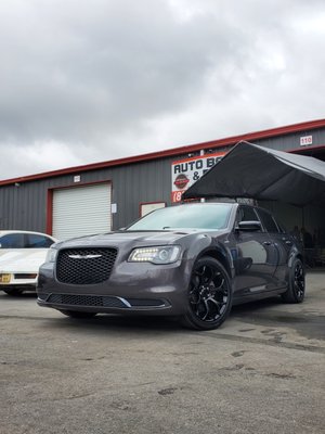 Chrystler 300 - Custom wheels and emblems and repairs to front end. Chrystler 300 - Custom wheels and emblems and repairs to front end.