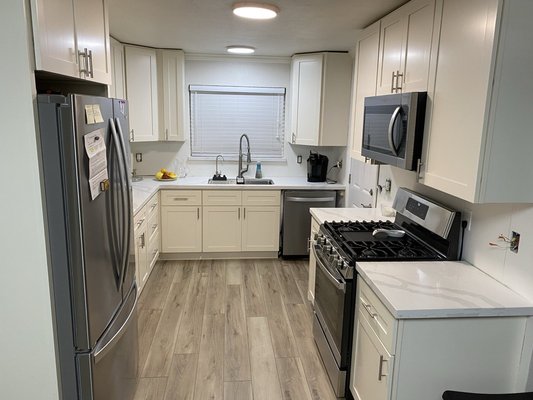 Simple Kitchen Renovation - This remodel was done on an old kitchen that’s never been replaced since the house was built. We gutted it and put in new cabinets and new appliances and updated all the angles stop valves and outlets. Installed new flooring and baseboards. The owner absolutely loves the result Simple Kitchen Renovation - This remodel was done on an old kitchen that’s never been replaced since the house was built. We gutted it and put in new cabinets and new appliances and updated all the angles stop valves and outlets. Installed new flooring and baseboards. The owner absolutely loves the result