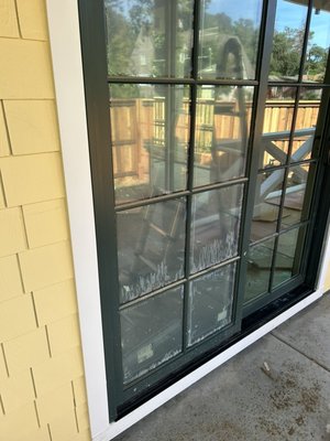 New construction window clean - The dust and stucco was absorbing the view of the windows. In just a few hours, we had them shining. New construction window clean - The dust and stucco was absorbing the view of the windows. In just a few hours, we had them shining.