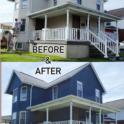 Exterior House Paint - Exterior house painting. Stucco sided house painted Exterior House Paint - Exterior house painting. Stucco sided house painted