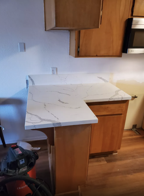 Calacatta Swan Quartz - Calacatta Swan Quartz
Job type: Countertop Installation
Location: Crestline, CA
Cost Approx: $3400
Duration: 8 hours
Year: 2021
This price included demo, new sink, countertops, fabrication and installation Calacatta Swan Quartz - Calacatta Swan Quartz
Job type: Countertop Installation
Location: Crestline, CA
Cost Approx: $3400
Duration: 8 hours
Year: 2021
This price included demo, new sink, countertops, fabrication and installation