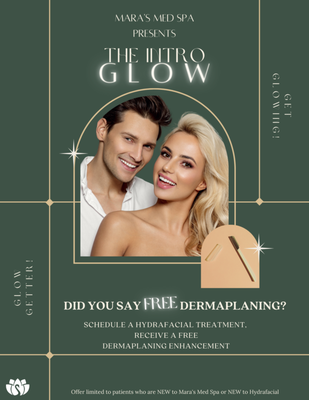 Did you say Free Dermaplaning? - Introducing the Intro Glow Hydrafacial: Your Path to Radiant Skin!
Experience the ultimate pampering with our Intro Glow Hydrafacial at Mara's Med Spa. Schedule your first Hydrafacial and unlock the secret to flawless skin. And guess what? We're throwing in FREE dermaplaning, because we believe in going above and beyond for our amazing clients!
Prepare to be amazed by the transformative benefits of our Hydrafacial. Say hello to a hydrated, bright, plump, and irresistibly smooth complexion. But wait, there's more! When we combine Hydrafacial with dermaplaning, the results are next-level stunning. Your makeup will look as if it's been given a magical makeover.
Calling all new patients! This offer is exclusively for you. Schedule your Hydrafacial now and get ready to receive FREE dermaplaning. Don't forget to mention code: GLOW when you check in for your appointment.
📞 Don't wait! Call us now to book your appointment and unveil your glowing, vibrant skin. Let us take your skincare journey to the next level. Your skin deserves it! 469-730-3333"
Call now and embrace the Intro Glow Hydrafacial experience. Your radiant skin awaits! 💫 Did you say Free Dermaplaning? - Introducing the Intro Glow Hydrafacial: Your Path to Radiant Skin!
Experience the ultimate pampering with our Intro Glow Hydrafacial at Mara's Med Spa. Schedule your first Hydrafacial and unlock the secret to flawless skin. And guess what? We're throwing in FREE dermaplaning, because we believe in going above and beyond for our amazing clients!
Prepare to be amazed by the transformative benefits of our Hydrafacial. Say hello to a hydrated, bright, plump, and irresistibly smooth complexion. But wait, there's more! When we combine Hydrafacial with dermaplaning, the results are next-level stunning. Your makeup will look as if it's been given a magical makeover.
Calling all new patients! This offer is exclusively for you. Schedule your Hydrafacial now and get ready to receive FREE dermaplaning. Don't forget to mention code: GLOW when you check in for your appointment.
📞 Don't wait! Call us now to book your appointment and unveil your glowing, vibrant skin. Let us take your skincare journey to the next level. Your skin deserves it! 469-730-3333"
Call now and embrace the Intro Glow Hydrafacial experience. Your radiant skin awaits! 💫