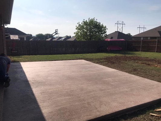 Back yard upgrade for the Summer season! - Customer’s yard was a blank slate and needed a space to entertain family and friends. We leveled the foundation, pour the slabs, and in 2 days the job was done and she was ready to stage her new gathering place! Back yard upgrade for the Summer season! - Customer’s yard was a blank slate and needed a space to entertain family and friends. We leveled the foundation, pour the slabs, and in 2 days the job was done and she was ready to stage her new gathering place!