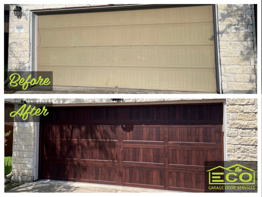 Before and After - See the difference a new garage door makes. Cleaner lines, better materials, and designs that turn Texas homes into standout features with lasting curb appeal.