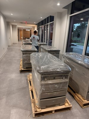 Exam Bed Installation - This was 21 Exam beds, stools, and chairs that needed to be added into the new berry college PA building