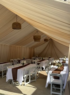 Tent Draping - Book a Draped Tent to make your event unforgettable.
Any color in any size. Tent Draping - Book a Draped Tent to make your event unforgettable.
Any color in any size.