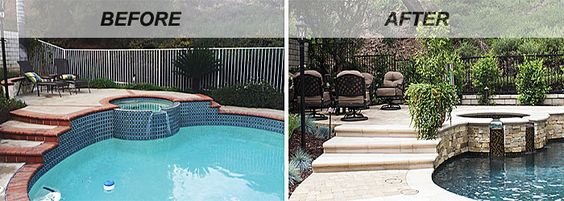Pool Remodeling Before & After - We've been well known for over 30 years for our attentive customer service and producing beautiful looking pools for our happy homeowners. This project was completed last month