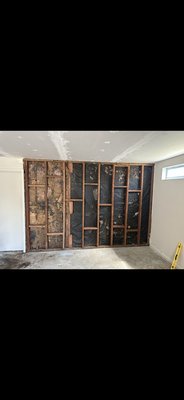 This project involved replacing rotten wood, installing insulation, drywall, texture and painting. - This project involved replacing rotten wood, installing insulation, drywall, texture and painting.