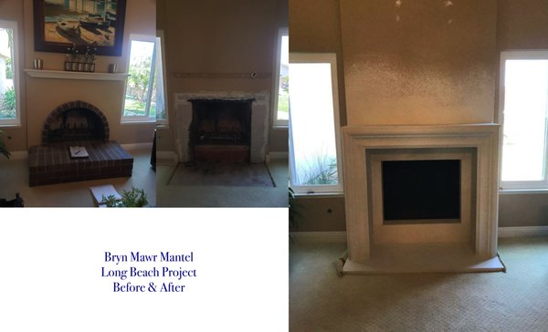 Bryn Mawr Mantel Remodel - A complete renovation. We took away the old mantel, made good and reinstalled a custom made mantel. A clearer picture of the design is shown in the next picture). Bryn Mawr Mantel Remodel - A complete renovation. We took away the old mantel, made good and reinstalled a custom made mantel. A clearer picture of the design is shown in the next picture).