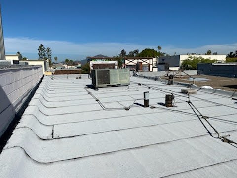 APP Modified Bitumen Polyester Torch Down Low Slope Roof - La Mesa, CA - Before and after photos of Tiramisu Restaurant in La Mesa's installation of APP Modified Bitumen Polyester Torch Down Low Slope Roof - Tiramisu, La Mesa, CA APP Modified Bitumen Polyester Torch Down Low Slope Roof - La Mesa, CA - Before and after photos of Tiramisu Restaurant in La Mesa's installation of APP Modified Bitumen Polyester Torch Down Low Slope Roof - Tiramisu, La Mesa, CA