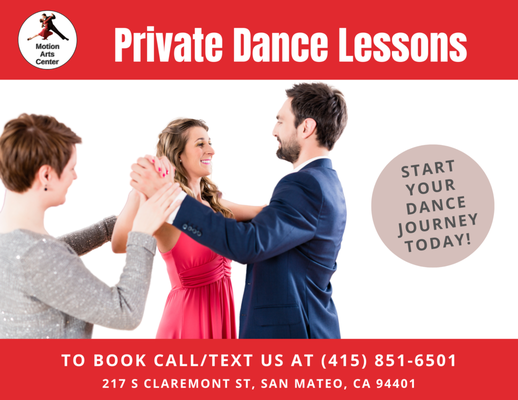 Private Dance Lessons - 🌟 Dive into the World of Dance with Private Lessons at Motion Arts Center! 🌟
Are you ready to let your passion for dance take center stage? At Motion Arts Center, we believe that every student deserves their moment to shine, and our private dance lessons offer the perfect opportunity to do just that!
Whether you're a seasoned performer looking to refine your skills or a just beginning your dance journey, our studio is your ultimate destination for personalized instruction and boundless creativity!
✨Here's why you should sign up for private dance lessons with us today:
🔸 Tailored to You: Our private lessons are completely tailored to your individual needs, goals, and skill level. Our experienced instructors will work closely with you to create a personalized curriculum that caters to your strengths and areas for growth.
🔸 Accelerated Progress: With the undivided attention of your instructor, you'll experience accelerated progress in your dancing. Whether you're mastering intricate choreography, perfecting your technique, or exploring new dance styles, our private lessons will help you achieve your goals faster!
🔸 Confidence Boost: Private lessons provide a supportive and encouraging environment where you can build confidence at your own pace. Preparing for a performance, audition, or simply want to feel more comfortable on the social dance floor? We've got you covered! Our instructors will empower you to unleash your full potential and shine bright with every step.
🔸 Flexible Scheduling: We understand that life can get busy, which is why we offer flexible scheduling options for our private lessons. Whether you prefer morning, afternoon, or evening sessions, we'll work with you to find a schedule that fits seamlessly into your lifestyle.
🔸 Personalized Feedback: Receive personalized feedback and guidance from our instructors to fine-tune your technique and take your skills to the next level. From refining your posture and alignment to perfecting your performance quality, they will help you reach new heights in your dance journey!
Call us today to sign up for your first private lesson at Motion Arts Center and let your passion for dance soar to new heights! Our studio is your ultimate destination for artistic expression and growth. Let's dance together! 💃🕺 Private Dance Lessons - 🌟 Dive into the World of Dance with Private Lessons at Motion Arts Center! 🌟
Are you ready to let your passion for dance take center stage? At Motion Arts Center, we believe that every student deserves their moment to shine, and our private dance lessons offer the perfect opportunity to do just that!
Whether you're a seasoned performer looking to refine your skills or a just beginning your dance journey, our studio is your ultimate destination for personalized instruction and boundless creativity!
✨Here's why you should sign up for private dance lessons with us today:
🔸 Tailored to You: Our private lessons are completely tailored to your individual needs, goals, and skill level. Our experienced instructors will work closely with you to create a personalized curriculum that caters to your strengths and areas for growth.
🔸 Accelerated Progress: With the undivided attention of your instructor, you'll experience accelerated progress in your dancing. Whether you're mastering intricate choreography, perfecting your technique, or exploring new dance styles, our private lessons will help you achieve your goals faster!
🔸 Confidence Boost: Private lessons provide a supportive and encouraging environment where you can build confidence at your own pace. Preparing for a performance, audition, or simply want to feel more comfortable on the social dance floor? We've got you covered! Our instructors will empower you to unleash your full potential and shine bright with every step.
🔸 Flexible Scheduling: We understand that life can get busy, which is why we offer flexible scheduling options for our private lessons. Whether you prefer morning, afternoon, or evening sessions, we'll work with you to find a schedule that fits seamlessly into your lifestyle.
🔸 Personalized Feedback: Receive personalized feedback and guidance from our instructors to fine-tune your technique and take your skills to the next level. From refining your posture and alignment to perfecting your performance quality, they will help you reach new heights in your dance journey!
Call us today to sign up for your first private lesson at Motion Arts Center and let your passion for dance soar to new heights! Our studio is your ultimate destination for artistic expression and growth. Let's dance together! 💃🕺