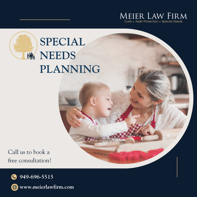 Protect the Future of Your Loved Ones with Special Needs Planning - Meier Law Firm offers tailored special needs planning to protect the financial and legal future of your loved ones. Our compassionate team ensures that those with special needs receive the care and resources they deserve. Contact us to book your free consultation. Protect the Future of Your Loved Ones with Special Needs Planning - Meier Law Firm offers tailored special needs planning to protect the financial and legal future of your loved ones. Our compassionate team ensures that those with special needs receive the care and resources they deserve. Contact us to book your free consultation.