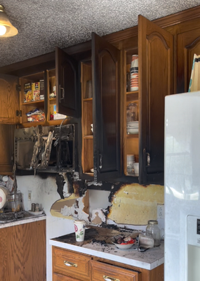 Before & After Kitchen Fire - Recent kitchen remodel after a terrible kitchen fire. This home needed to be completely renovated after a nasty oil fire that began in the kitchen. Let Vikings team of hard-working and dedicated team members put your home back together after any situation. we provide fast, clean, and courteous service, on time and budget... we have 35 years of experience and offer free estimates Before & After Kitchen Fire - Recent kitchen remodel after a terrible kitchen fire. This home needed to be completely renovated after a nasty oil fire that began in the kitchen. Let Vikings team of hard-working and dedicated team members put your home back together after any situation. we provide fast, clean, and courteous service, on time and budget... we have 35 years of experience and offer free estimates