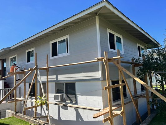 Whole House Renovation by Hawaii Home Remodel - A whole house renovation project is in progress here in Pearl City. The exterior and interior painting has been completed. Next will be the kitchen, bathrooms, windows, flooring, base, and casing - the whole 9 yards. Whole House Renovation by Hawaii Home Remodel - A whole house renovation project is in progress here in Pearl City. The exterior and interior painting has been completed. Next will be the kitchen, bathrooms, windows, flooring, base, and casing - the whole 9 yards.