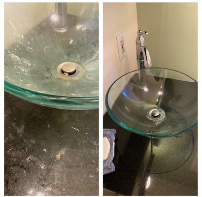 bathroom and room cleaning before and after our work - we do a deep cleaning