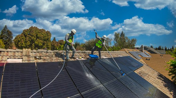 Panel Cleaning - One of the many Services we offer is Panel Cleaning. This is a service that Solar owners should have done twice a year once in spring and end of summer. It's important to hire a professional to not only make sure your Solar is being cleaned with safe products but to also clean any debris under the panels. Call us today to get your quote!