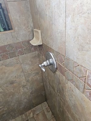 Shower Valve Replacement - Shower valve replacement from behind saving the tile from damage.