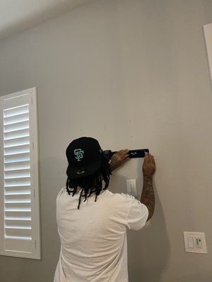 Tv mount job 8/22 - Mounted 4 tvs , 3 in-house and 1 outside