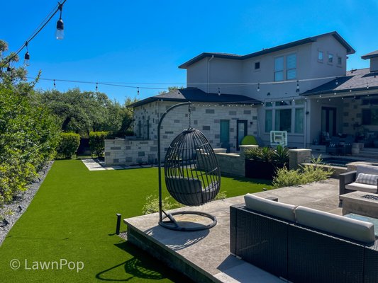 Backyard Makeover to Save Water! - The homeowner did not want to waste our precious water on real grass. LawnPop artificial turf is a fantastic eco-friendly solution. And you start saving money!!!