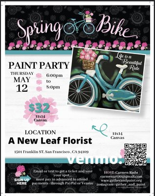 Paint Parties - Event happening month of May … get your tickets through the website!!! Paint Parties - Event happening month of May … get your tickets through the website!!!