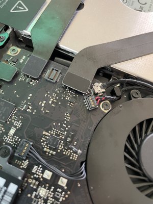Audio & Fan soldering - Not long ago one of our customers came to us with a big issue. During an attempt to clean his laptop unfortunately the customer unsoldered both the CPU fan and his laptop speaker. We found space for him the next day and in less than an hour we got both his speaker and his CPU fan back in perfect running condition. Customer left extremely exited because he didn't have to cancel his gigs that he had booked for the next couple of days. Audio & Fan soldering - Not long ago one of our customers came to us with a big issue. During an attempt to clean his laptop unfortunately the customer unsoldered both the CPU fan and his laptop speaker. We found space for him the next day and in less than an hour we got both his speaker and his CPU fan back in perfect running condition. Customer left extremely exited because he didn't have to cancel his gigs that he had booked for the next couple of days.