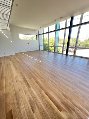 Travis heights New Sand - This floor refinish was botched by another company. We came in and finished the floor to look perfect using Rubio, a green oil with Zero VOC's.
