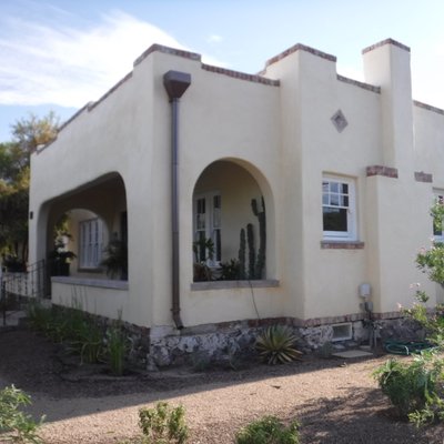 Historic home Inspection in Tucson Arizona - Here's a great example of what we do every day.  Going the extra mile deep in a small crawl space well below the minimum requirements to access and enter.  The payoff is finding the crack in the main sewer line.