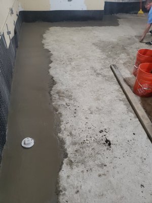 Drain tile install - Customer had water coming into the basement. Drain tile stopped the problem and they now have a dry basement.