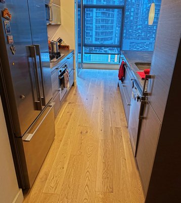 Mirage Hardwood Install in Seattle Condo - We used a 7 1/2-inch wide plank Ingrid by Mirage Hardwood Flooring during our recent installation at Enzo Condos in Downtown Seattle. We love working with Mirage products because they are made with high-quality materials and superior craftsmanship, which gives our installations a more luxurious look and feel. Mirage never fails to impress us! Mirage Hardwood Install in Seattle Condo - We used a 7 1/2-inch wide plank Ingrid by Mirage Hardwood Flooring during our recent installation at Enzo Condos in Downtown Seattle. We love working with Mirage products because they are made with high-quality materials and superior craftsmanship, which gives our installations a more luxurious look and feel. Mirage never fails to impress us!