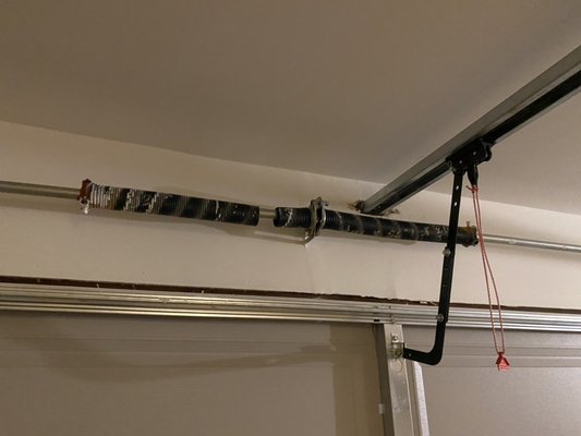 Spring replacement - Client had a broken spring, replaced both of them with new ones! Spring replacement - Client had a broken spring, replaced both of them with new ones!