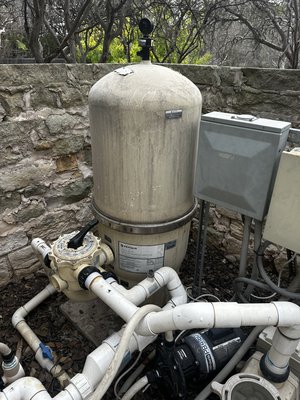 Filter & Booster Pump swap - Removing a Pentair DE filter and multiport valve to Hayward Cartridge Filter. Swapping out booster pump with a new one.