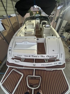 Boat Detailing - Complete Boat Detailing
Interior: Item Removal, Compartment Cleaning, Spray and Scrub-Down Of Every Surface (Cabin, Cockpit, Seats, Etc.), Metal Polishing
Exterior: Spray Soak Of Heavy Degreaser and Marine Hull Wash, Foam Cannon Hand Wash, Clay Barring, Metal Polishing, Paint Correction 1 Step Machine Polishing (Extra $$ for wet sanding if required) followed by an 8-10 Month Protective Ceramic/Wax Hybrid Coat Boat Detailing - Complete Boat Detailing
Interior: Item Removal, Compartment Cleaning, Spray and Scrub-Down Of Every Surface (Cabin, Cockpit, Seats, Etc.), Metal Polishing
Exterior: Spray Soak Of Heavy Degreaser and Marine Hull Wash, Foam Cannon Hand Wash, Clay Barring, Metal Polishing, Paint Correction 1 Step Machine Polishing (Extra $$ for wet sanding if required) followed by an 8-10 Month Protective Ceramic/Wax Hybrid Coat