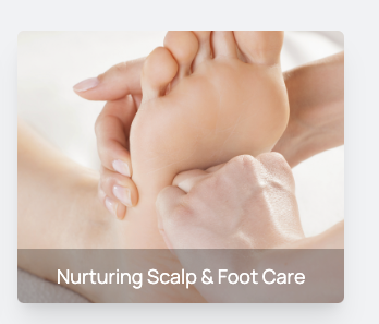 Scalp and Foot Care - Indulge in our signature Scalp and Foot Care, a sensorial experience that awakens your senses and transports you to deep relaxation. Surrender to our expert therapists as they guide you through a stress-relieving treatment, combining mobilizing movements and firm massage to melt away tension and restore vitality. Scalp and Foot Care - Indulge in our signature Scalp and Foot Care, a sensorial experience that awakens your senses and transports you to deep relaxation. Surrender to our expert therapists as they guide you through a stress-relieving treatment, combining mobilizing movements and firm massage to melt away tension and restore vitality.
