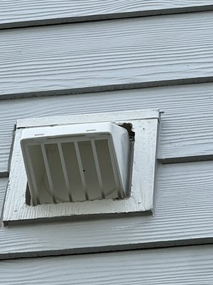 Dryer vent hood replacement - Homeowner wanted a bird guard on their dyer vent so we took care of that for them with our better bird guard hood. This is a product that no one else in the area offers.