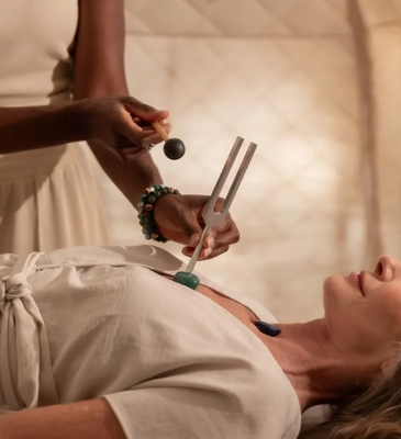 Tuning Forks Session - Tuning Forks Session
This vibrational healing session uses precise frequencies delivered through tuning forks to support balance within the body’s energetic and nervous systems. The tones gently guide the body toward harmony, helping to release stored tension, recalibrate energy flow, and encourage a state of deep relaxation and coherence.
Clients may choose between a standalone tuning fork session, which focuses purely on frequency-based alignment, or a combined session with energy healing, where intuitive energy work is layered in to support deeper clearing, integration, and energetic flow.
𑁍 FREQUENCY ALIGNMENT
𑁍 NERVOUS SYSTEM CALM
𑁍 ENERGETIC COHERENCE Tuning Forks Session - Tuning Forks Session
This vibrational healing session uses precise frequencies delivered through tuning forks to support balance within the body’s energetic and nervous systems. The tones gently guide the body toward harmony, helping to release stored tension, recalibrate energy flow, and encourage a state of deep relaxation and coherence.
Clients may choose between a standalone tuning fork session, which focuses purely on frequency-based alignment, or a combined session with energy healing, where intuitive energy work is layered in to support deeper clearing, integration, and energetic flow.
𑁍 FREQUENCY ALIGNMENT
𑁍 NERVOUS SYSTEM CALM
𑁍 ENERGETIC COHERENCE