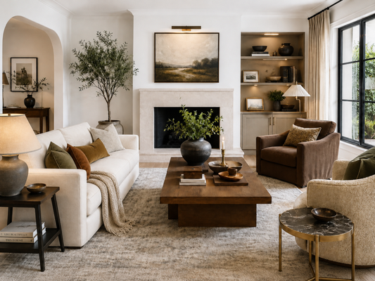 Brentwood Modern Mediterranean Interior Design Plan - Featuring warm natural materials and a modern coastal look, this interior design project focuses on the Modern Mediterranean features in this new build home.