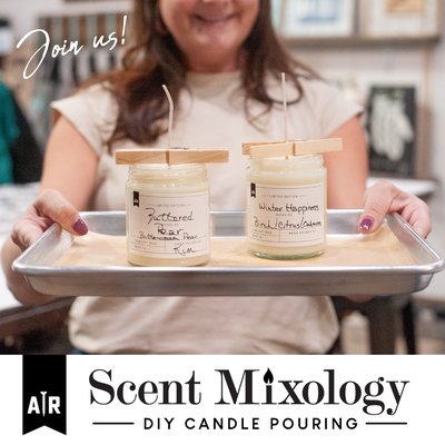 Candle Pouring - We're mixing it up again with our ALL NEW Specialty Candle Pouring + Scent Mixology workshop!
Join us to create one-of-a-kind candle scents for your home or as the perfect hand-crafted gift. Candle Pouring - We're mixing it up again with our ALL NEW Specialty Candle Pouring + Scent Mixology workshop!
Join us to create one-of-a-kind candle scents for your home or as the perfect hand-crafted gift.