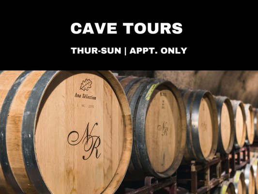 Cave Tours! - Nicholson Ranch caves have 10,000 square feet of barrel aging space 40 feet underground directly below the winery building. With 600 linear feet, the caves provide an ideal climate for the development of wines as well as a low-impact solution for the environment. The caves maintain a constant temperature and humidity, averaging 55-65 degrees year round. As the wine ages in barrels, the optimal cave environment assures a better balance of evaporation and flavor retention. Cave Tours! - Nicholson Ranch caves have 10,000 square feet of barrel aging space 40 feet underground directly below the winery building. With 600 linear feet, the caves provide an ideal climate for the development of wines as well as a low-impact solution for the environment. The caves maintain a constant temperature and humidity, averaging 55-65 degrees year round. As the wine ages in barrels, the optimal cave environment assures a better balance of evaporation and flavor retention.