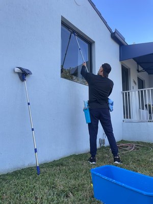 Exterior window cleaning for a residential home. - This is a residential home I worked on windows exterior and interior. It was about 10-12 windows inside and out and was completed within a day. Exterior window cleaning for a residential home. - This is a residential home I worked on windows exterior and interior. It was about 10-12 windows inside and out and was completed within a day.