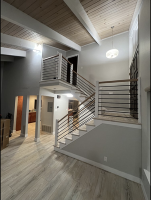 Vinyl Flooring Install + Custom Stair Case - Check out this brand new lvp flooring installation. Provides quality flooring and professional installation at a great price! Vinyl Flooring Install + Custom Stair Case - Check out this brand new lvp flooring installation. Provides quality flooring and professional installation at a great price!