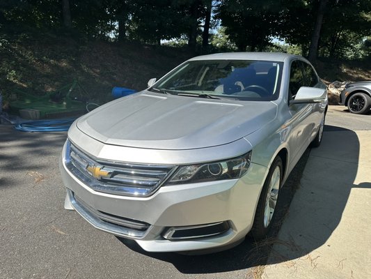 Our new customer! - We were so excited to meet our new customer, Nate with wanting his Impala looking new!  The before and after says it all!  Happy to assist by doing his full Cadillac Detail at his work so he can drive home in luxury.
