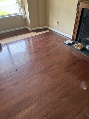 This was a sand and finish of a Bruce prefinished going natural - This is of a Bruce prefinished project that went natural This was a sand and finish of a Bruce prefinished going natural - This is of a Bruce prefinished project that went natural