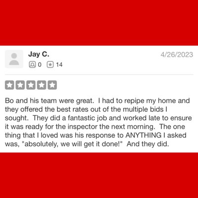 Big Time's Happy Clients - If you're looking for a plumbing company that provides great service at fair prices, then check out Big Time Plumbing. Our customers are always happy with the quality of our work, and our plumbers are always friendly and happy to help.