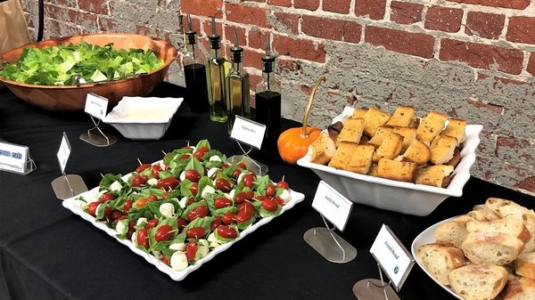 2018-10 Crypto Dinner Club - 60 People - 2018-10 Crypto Dinner Club - 60 People
Penne alla Vodka, Fettuccini Alfredo, Lasagna, Vegetable Lasagna, Mixed Vegetables, Grilled Chicken, Shrimp Scampi, Caprese Salad Bites, Caesar Salad , Garlic Bread, French Bread w/ Grass Fed Butter & Olive Oil.