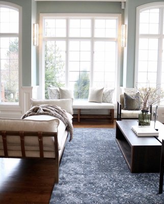 Formal Living Room - This room only needed a good layout plan and enough furniture to fill the space.
Scope of design work; furniture & textiles.