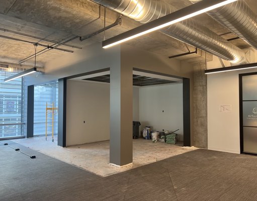 Office Remodel - San Francisco, 2023 - At MOKA Construction, we take pride in our expertise and attention to detail when it comes to office remodeling projects. Our highly skilled team has successfully completed numerous high-end office building renovations, including this Office Remodeling Project located in a new building in San Francisco. In this project we have provided these services:
Demolition: Our demo services are specifically designed to protect your floors and control dust, ensuring a smooth and efficient renovation process.
Framing: Our experienced team meticulously constructs the framework of your office space, ensuring structural integrity and optimal space utilization.
Drywall Installation: We excel in installing high-quality drywall, ensuring smooth and seamless finishes throughout your office area.
Tape Mud and Sanding: Our experts skillfully apply tape and mud to the drywall seams, meticulously sanding them to achieve a flawless surface ready for painting.
Painting: With our keen eye for detail, we deliver impeccable painting services, using premium-quality paints to bring your office space to life and create a professional and inviting atmosphere.
Acoustical Ceiling Installation: Our team specializes in installing acoustical ceilings, which enhance sound quality, reduce noise, and provide an aesthetically pleasing finish to your office.
Our team's services encompass the full range of interior construction tasks, ensuring a seamless and efficient transformation of your office space. By choosing MOKA Construction, you can rest assured that your Office Remodeling project will be completed to the highest standards of craftsmanship and professionalism. Our team's expertise, coupled with our dedication to client satisfaction, ensures a smooth and successful renovation project.
Contact MOKA Construction today and experience the transformation of your office building with our exceptional remodeling services. Office Remodel - San Francisco, 2023 - At MOKA Construction, we take pride in our expertise and attention to detail when it comes to office remodeling projects. Our highly skilled team has successfully completed numerous high-end office building renovations, including this Office Remodeling Project located in a new building in San Francisco. In this project we have provided these services:
Demolition: Our demo services are specifically designed to protect your floors and control dust, ensuring a smooth and efficient renovation process.
Framing: Our experienced team meticulously constructs the framework of your office space, ensuring structural integrity and optimal space utilization.
Drywall Installation: We excel in installing high-quality drywall, ensuring smooth and seamless finishes throughout your office area.
Tape Mud and Sanding: Our experts skillfully apply tape and mud to the drywall seams, meticulously sanding them to achieve a flawless surface ready for painting.
Painting: With our keen eye for detail, we deliver impeccable painting services, using premium-quality paints to bring your office space to life and create a professional and inviting atmosphere.
Acoustical Ceiling Installation: Our team specializes in installing acoustical ceilings, which enhance sound quality, reduce noise, and provide an aesthetically pleasing finish to your office.
Our team's services encompass the full range of interior construction tasks, ensuring a seamless and efficient transformation of your office space. By choosing MOKA Construction, you can rest assured that your Office Remodeling project will be completed to the highest standards of craftsmanship and professionalism. Our team's expertise, coupled with our dedication to client satisfaction, ensures a smooth and successful renovation project.
Contact MOKA Construction today and experience the transformation of your office building with our exceptional remodeling services.