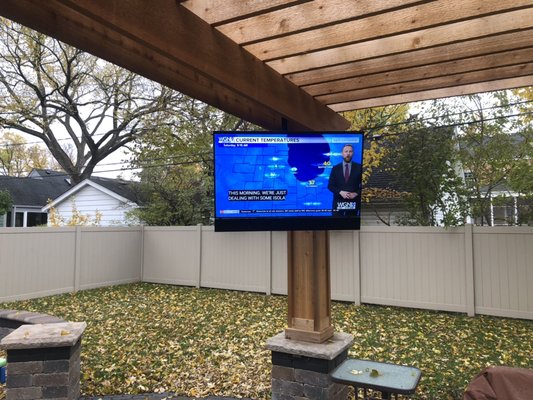Outdoor Music and Movies - We were hired to provide an amazing outdoor music and movie experience.
The 55” Sierra TV is the visual centerpiece. Audio is powered by a Sonos Amp and an Episode Terrian Speaker system.
This is simply an amazing backyard system!
Mission accomplished!
#desiretobeoutdonebynobody Outdoor Music and Movies - We were hired to provide an amazing outdoor music and movie experience.
The 55” Sierra TV is the visual centerpiece. Audio is powered by a Sonos Amp and an Episode Terrian Speaker system.
This is simply an amazing backyard system!
Mission accomplished!
#desiretobeoutdonebynobody